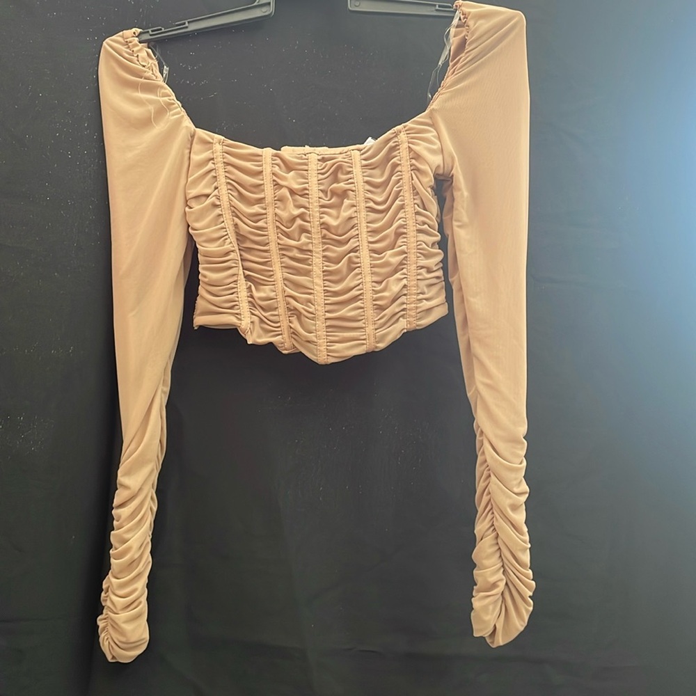 TIC TOC WOMENS BROWN MESH CORSET BUSTIER TOP